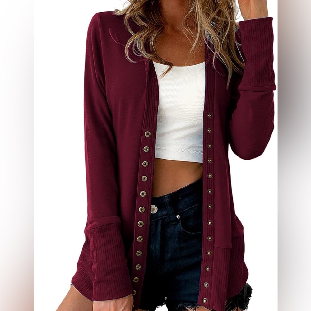 Traleubie by Amazon women’s long sleeve button down cardigan size medium new